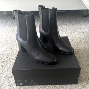 Jcrew Leather Chelsea Stacked Heel Boot